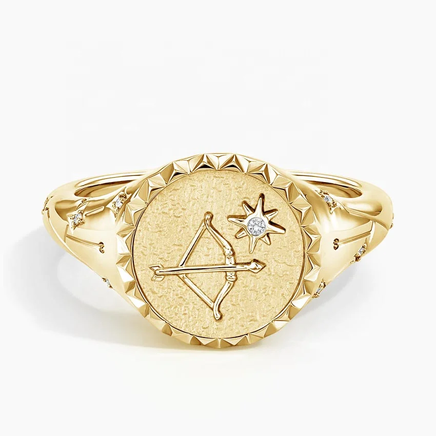 New Arrivals Fine Jewelry Customizable Brass 18K Gold Signet Rings