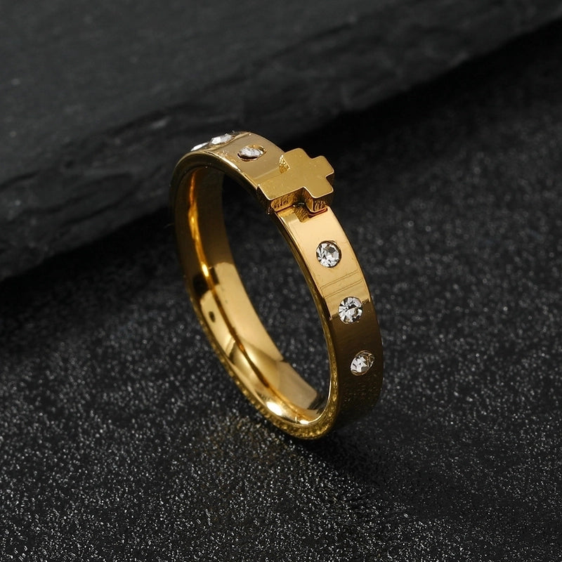 Stainless Steel Minimalist Cross Rings