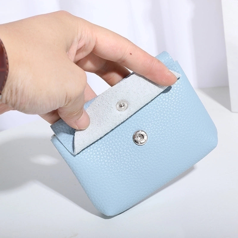Unisex Solid Color Pu Leather Buckle Wallets