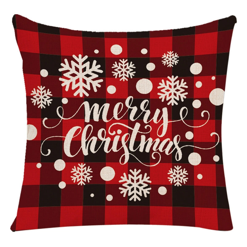 Cute Letter Snowman Elk Chemical Fiber Pillow Cases