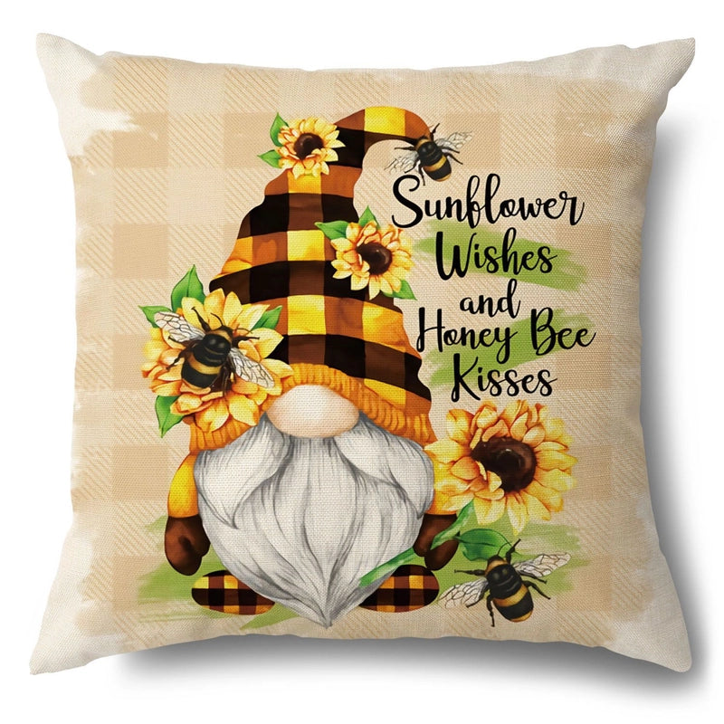 Pastoral Sunflower Linen Pillow Cases