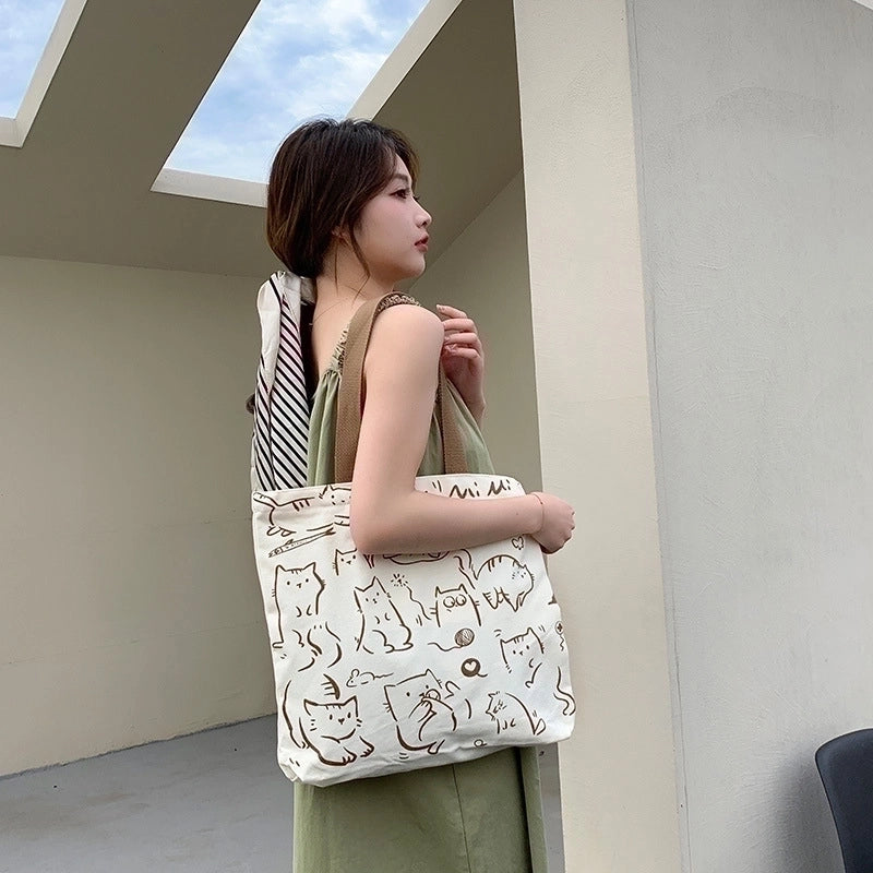 Women's Fashion Animal Canvas Shopping Bags