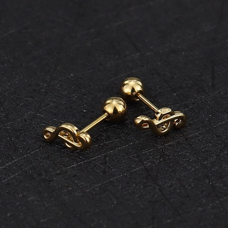 1 Piece Minimalist Commute Geometric Plating Titanium Steel Cartilage Earrings