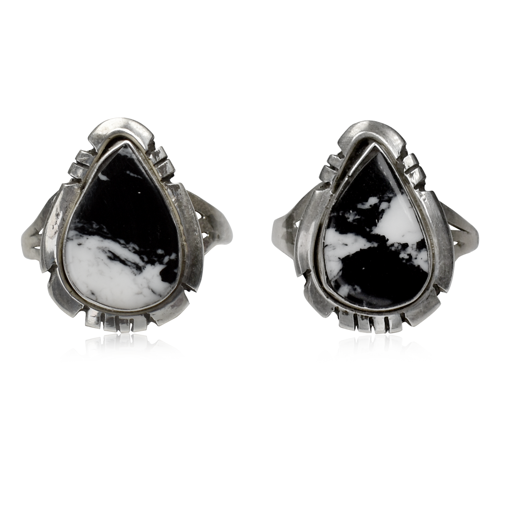 Dark White Buffalo Teardrop Ring