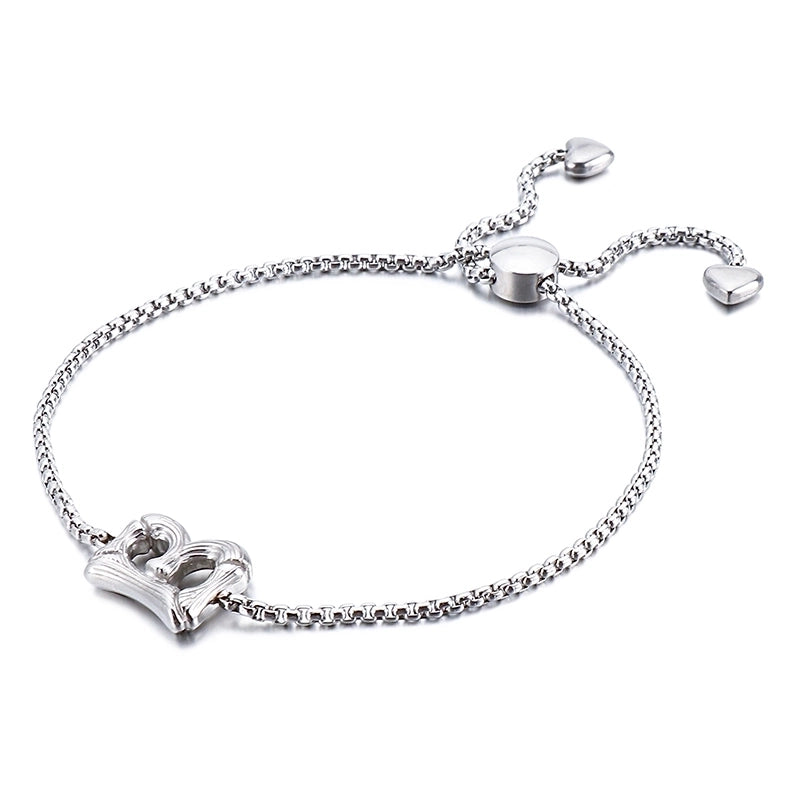 Casual Minimalist Letter Heart Shape Stainless Steel 18K Gold Plated Bracelets In Bulk