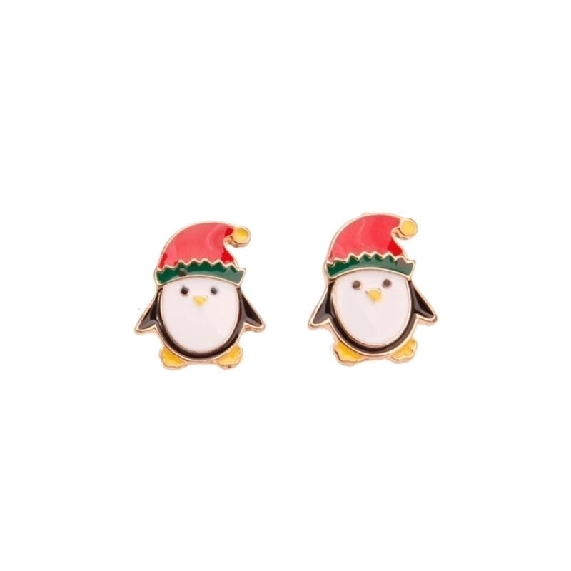 Fashion Santa Claus Christmas Socks Bell Epoxy Alloy Earrings