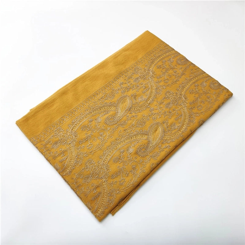 Women's Retro Printing Imitation Cashmere Embroidery Scarf