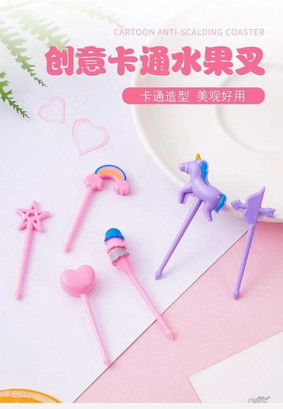 Fashion Car Plastic Fruit Fork 1 Set