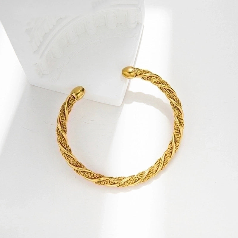Casual Minimalist Solid Color Stainless Steel Plating Bangle
