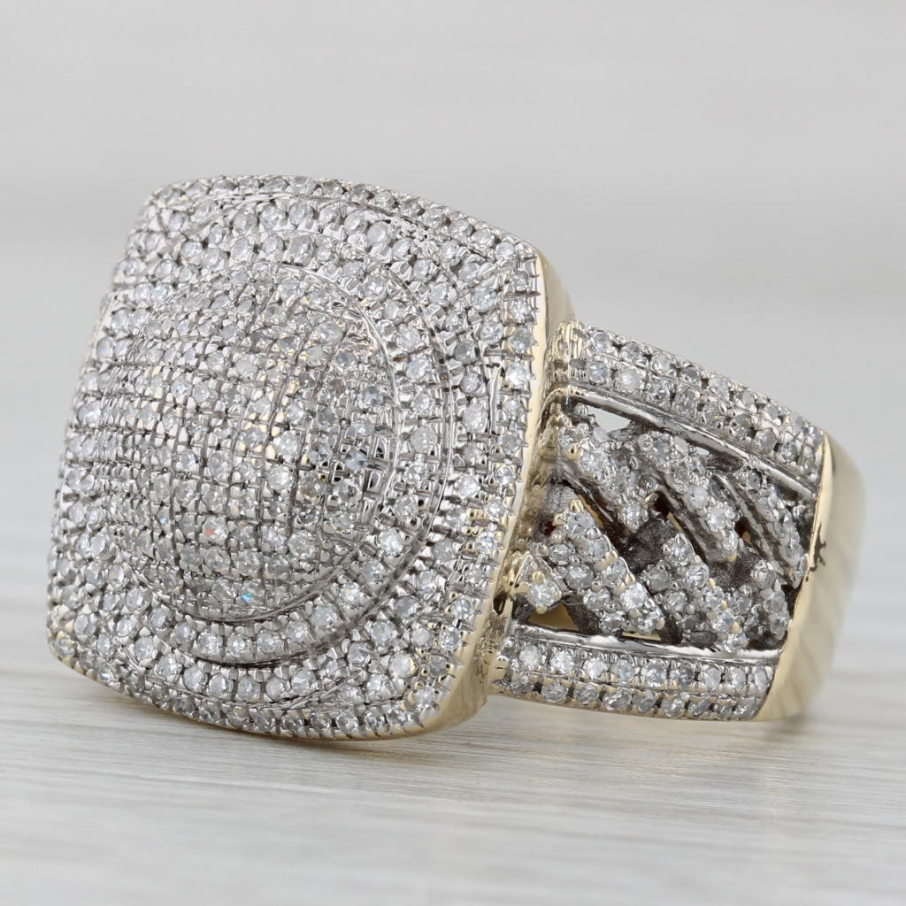 0.77ctw Diamond Halo Ring 10k Yellow Gold Size 10.25