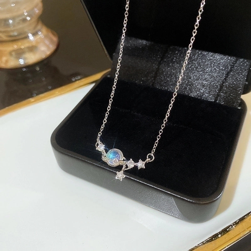 Minimalist Heart Shape Flower Bow Knot Titanium Steel Copper Plating Inlay Artificial Gemstones Pendant Necklace