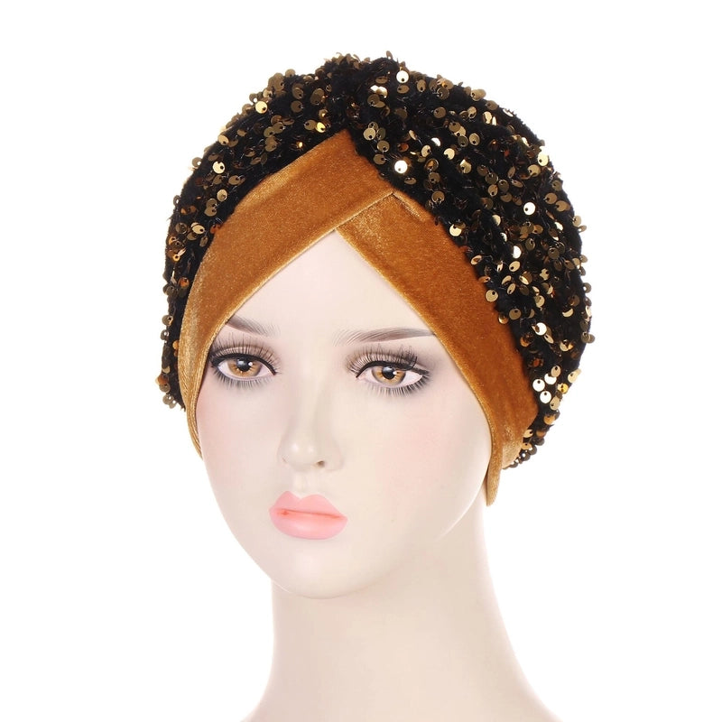 New Multi-color Flannel Front And Back Needle Cap Muslim Fashion Embroidered Turban Cap Spot