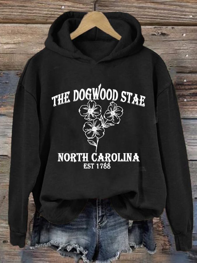 Women's North Carolina Strong Dogwood Print Hoodie