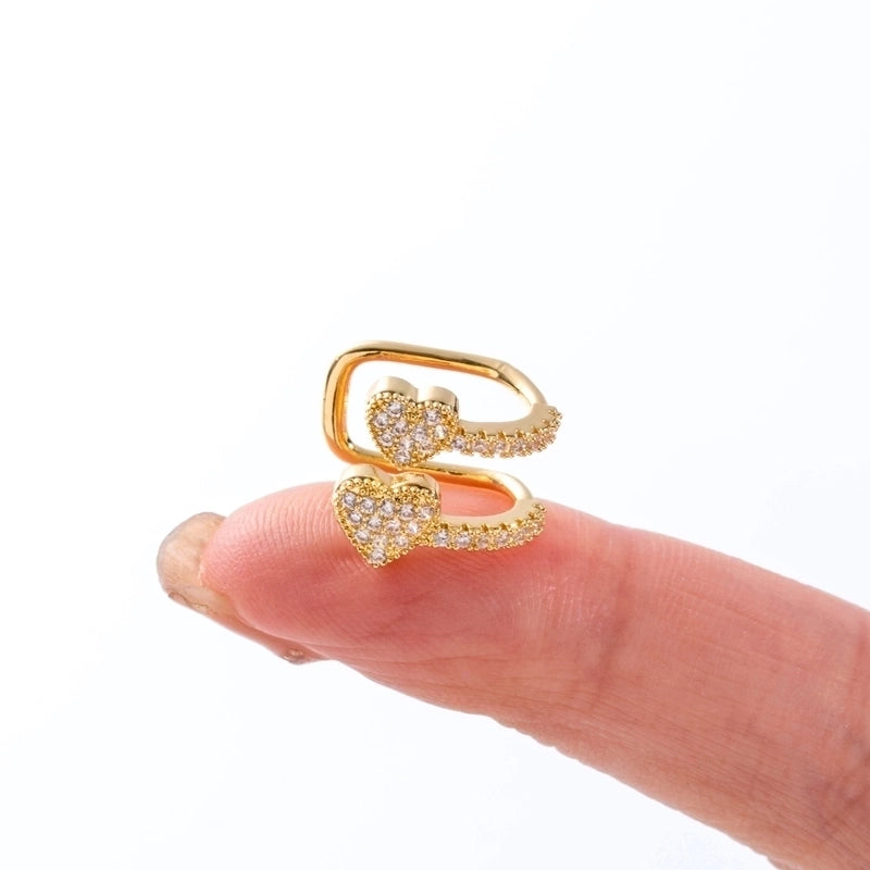 1 Piece Ear Cartilage Rings & Studs Minimalist Classic Style Heart Shape Pearl Flower Copper Inlay Zircon Ear Cartilage Rings & Studs