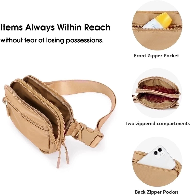 Unisex Basic Solid Color Polyester Waist Bags