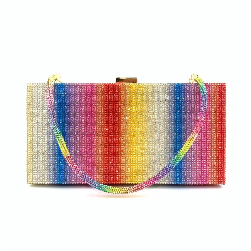 Polyester Stripe Plaid Square Evening Bags
