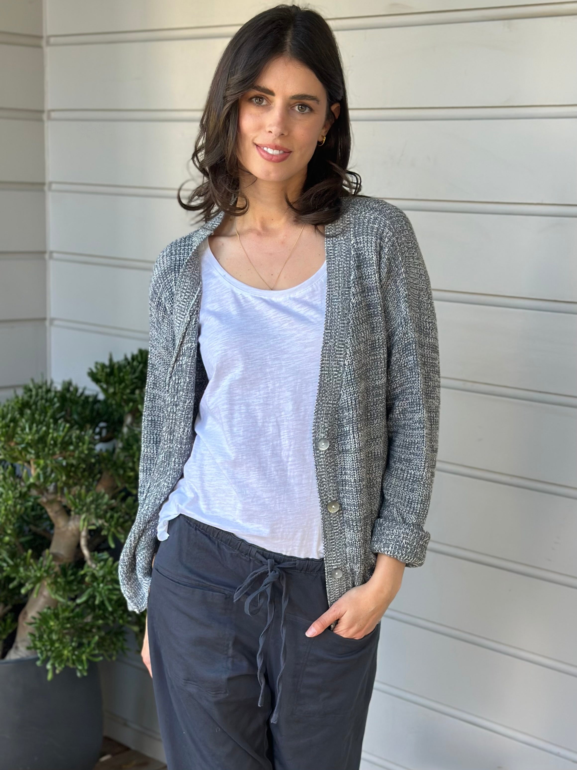 lucas cardi - grey/white mix  cotton