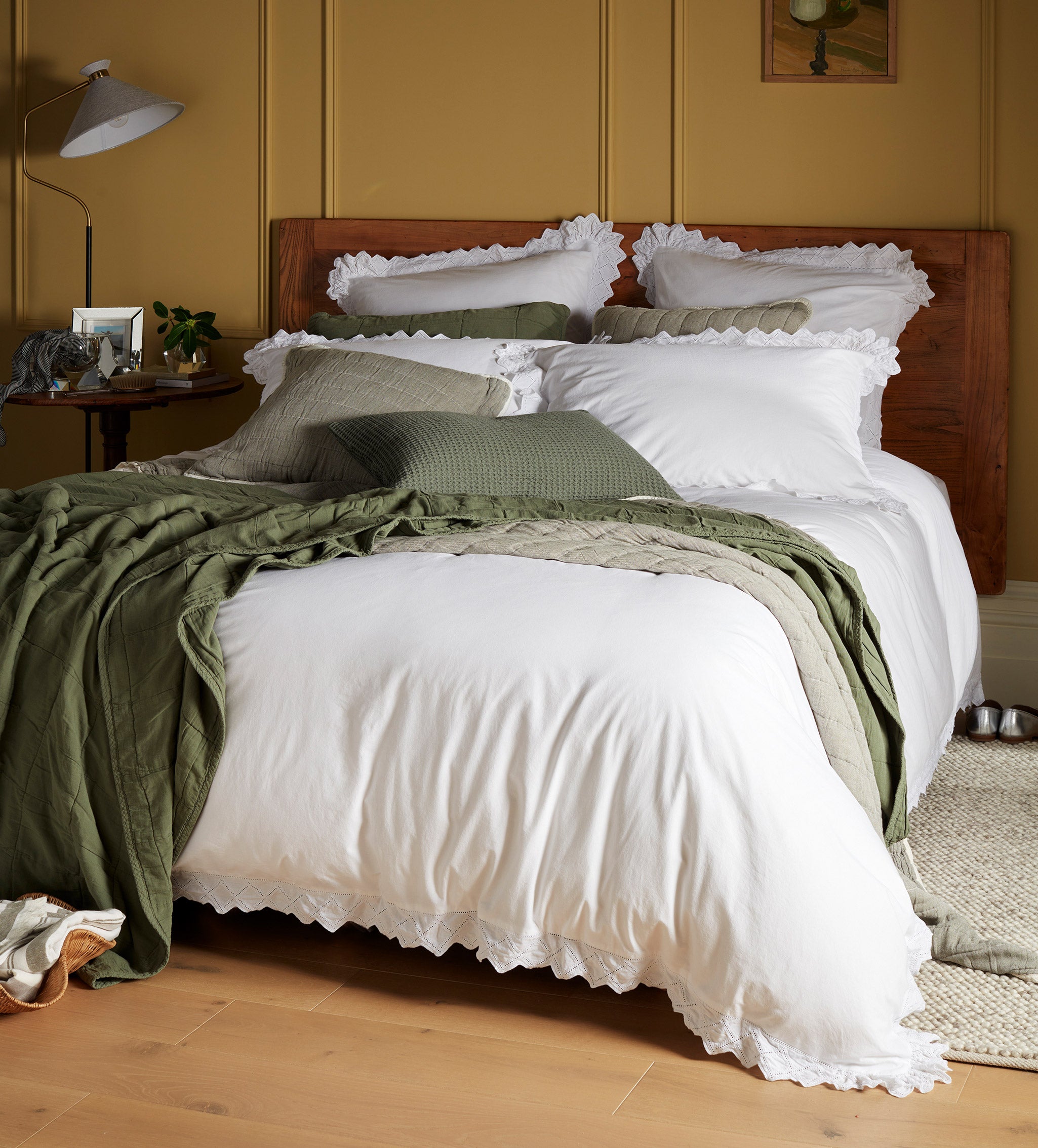 White Valerie 100% Cotton Duvet Cover