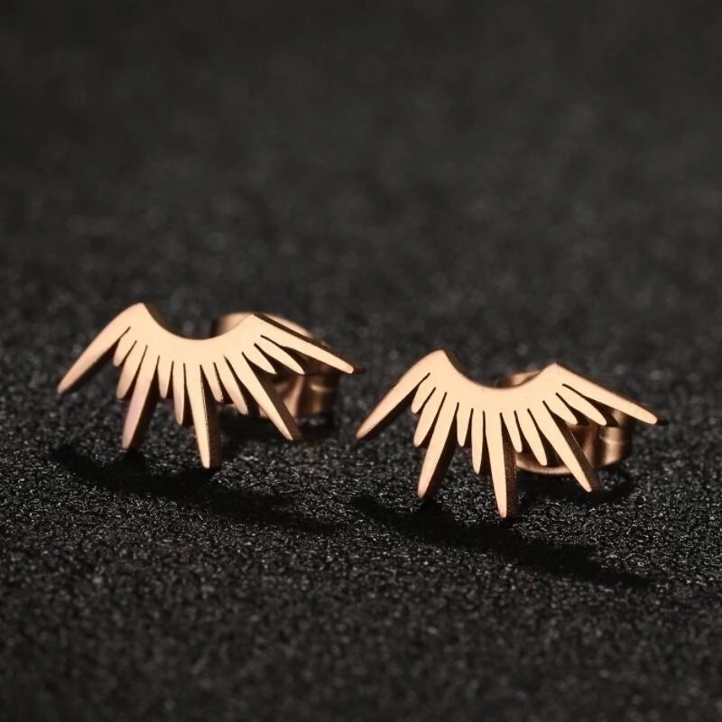 1 Pair IG Style Minimalist Ice Cream Heart Shape Notes Asymmetrical Plating 304 Stainless Steel 18K Gold Plated Ear Studs