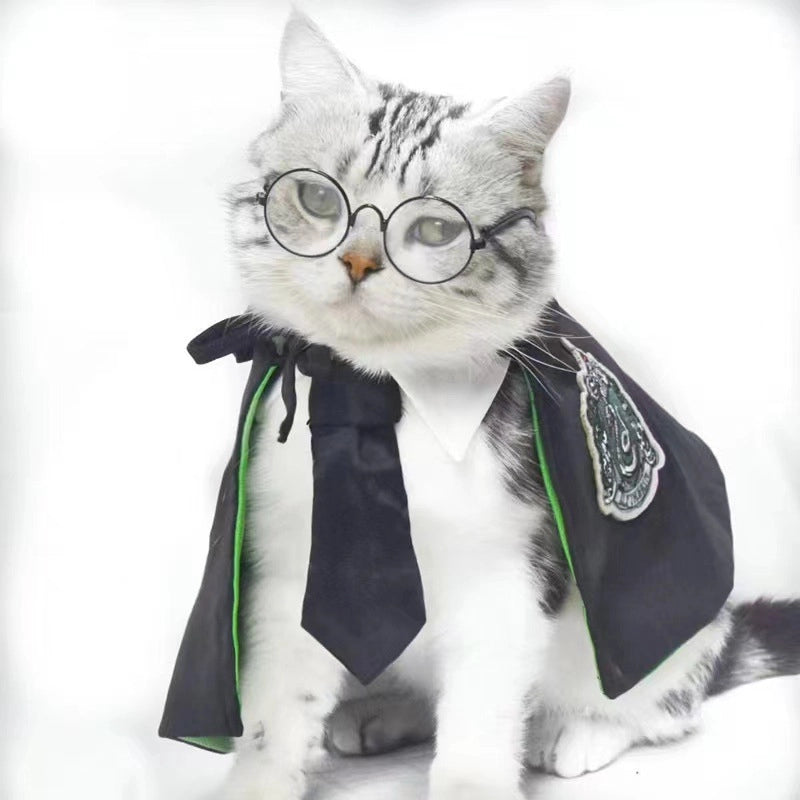 Pet Magic Cloak Cyber Popular Cloak Embroidered Spring And Autumn Dog Shawl Cat COS Fashion Clothes
