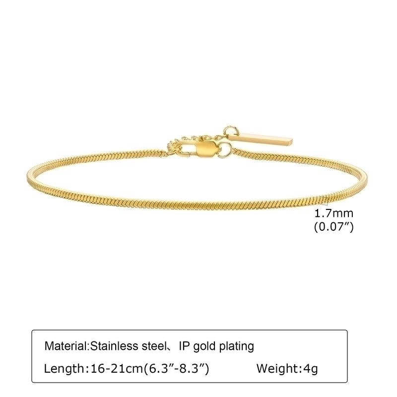 Minimalist Solid Color 201 Stainless Steel Bracelets In Bulk