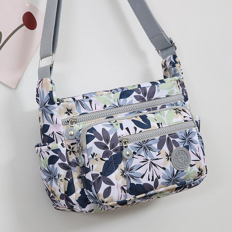Women's Oxford Cloth Printing Vintage Style Square Zipper Crossbody Bag