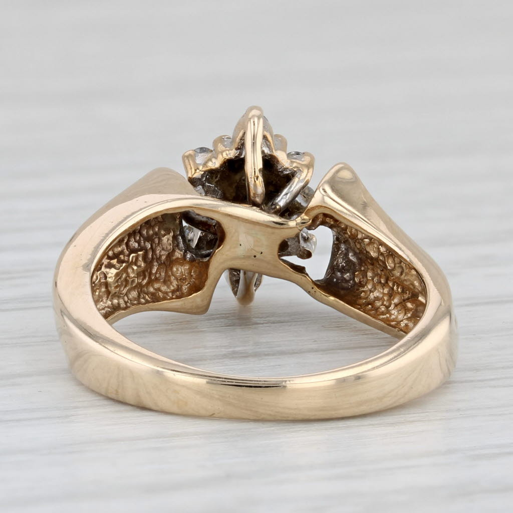 0.25ctw Diamond Cluster Engagement Ring 10k Yellow Gold Size 6