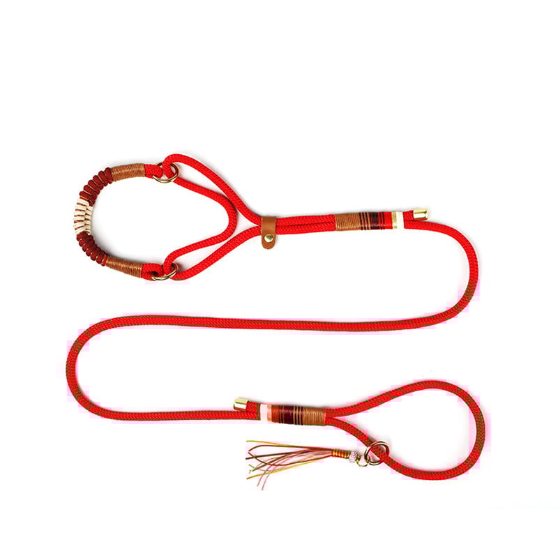 Hand-knitted Braided Rope No Pull Dog Training All in One Leash