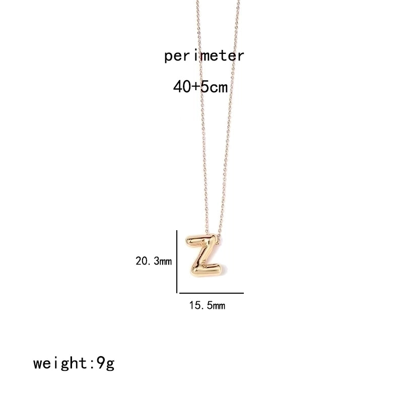 IG Style Minimalist Letter Stainless Steel Copper Polishing Plating Pendant Necklace