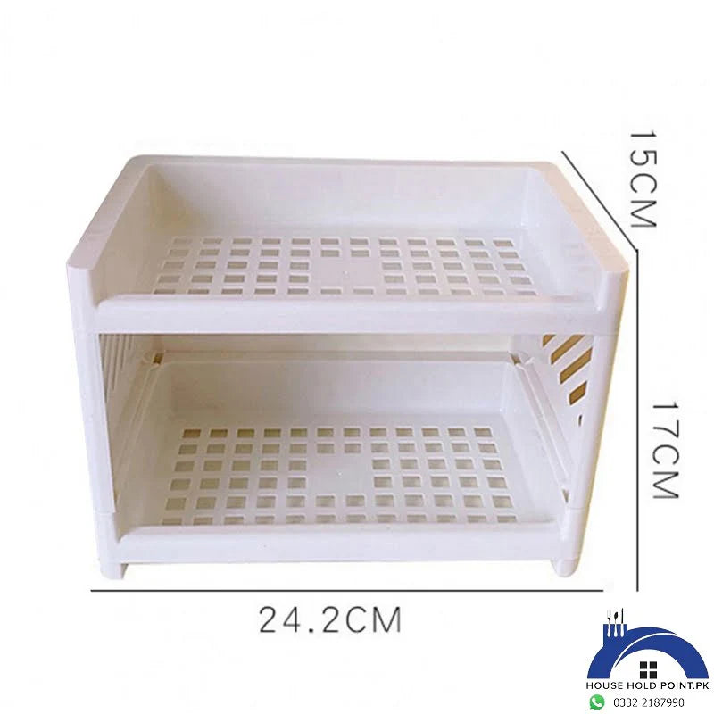 Double Layer Foldable Plastic Storage Rack