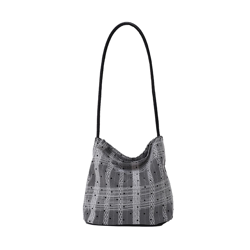 Women's Cloth Solid Color Streetwear Bucket Zipper Shoulder Bag
