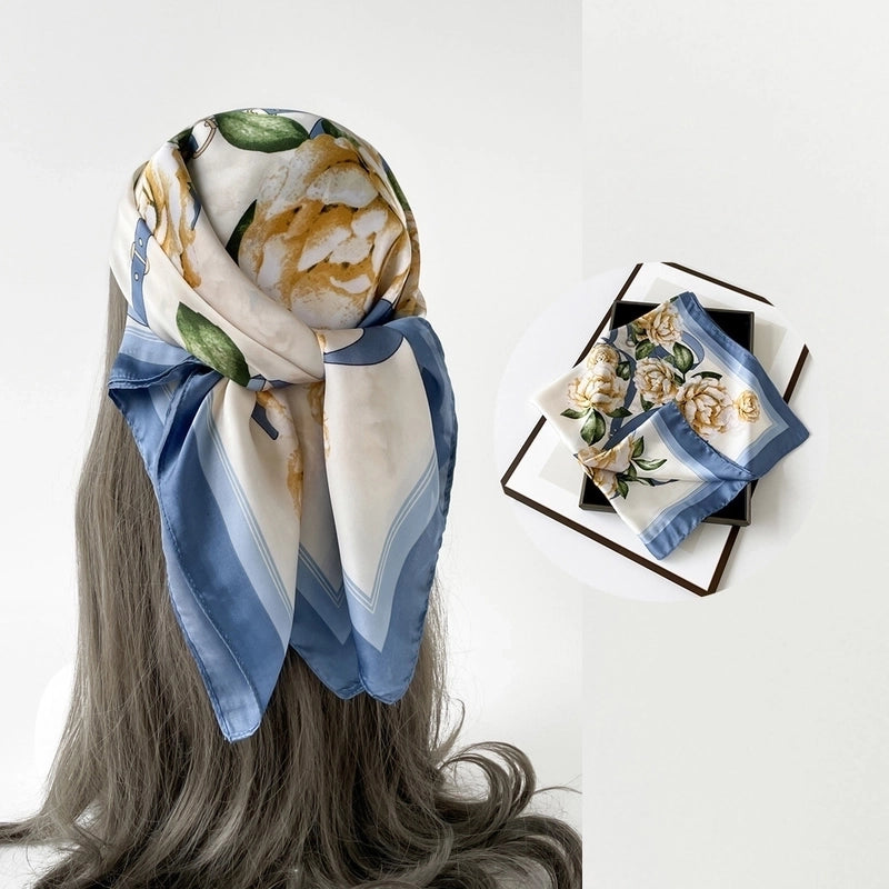 Women's Casual Hip-Hop Sports Paisley Satin Printing And Dyeing Silk Scarf