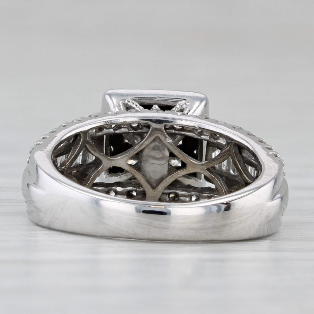 0.72ctw Diamond Halo Engagement Ring Soldered Bridal Set 10k White Gold Size 4.5