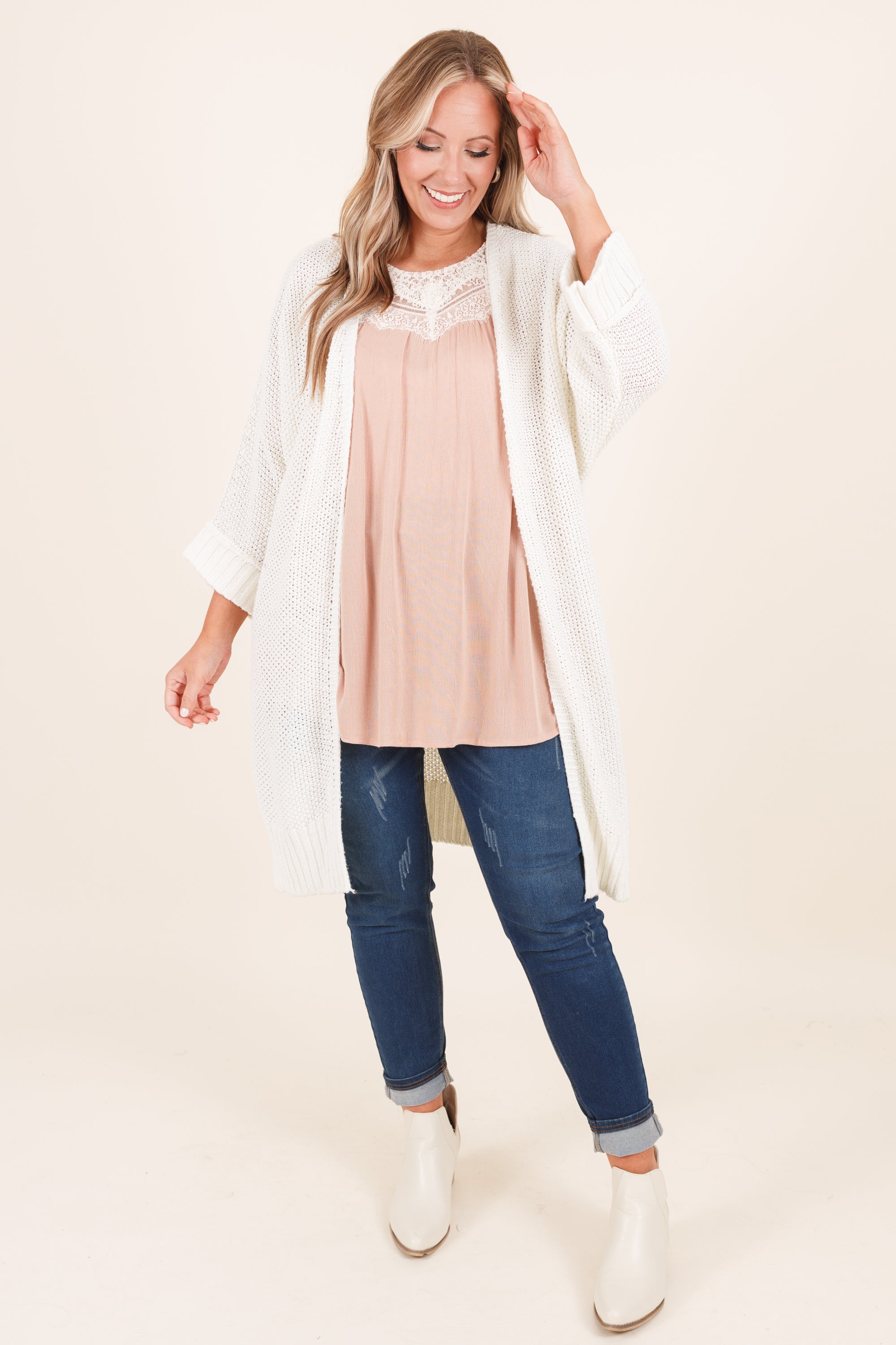 Lace With Love Top. Latte