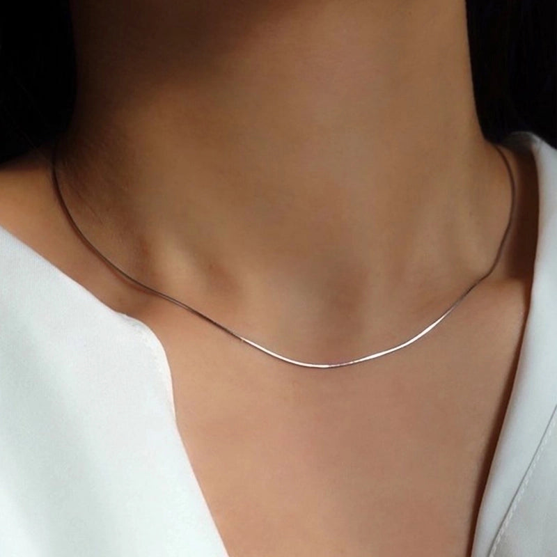Minimalist Solid Color Stainless Steel Necklace In Bulk