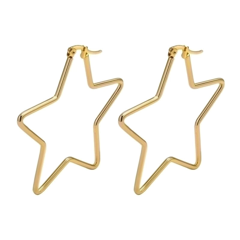 1 Pair Minimalist Square Star Heart Shape 201 Stainless Steel Stainless Steel Earrings