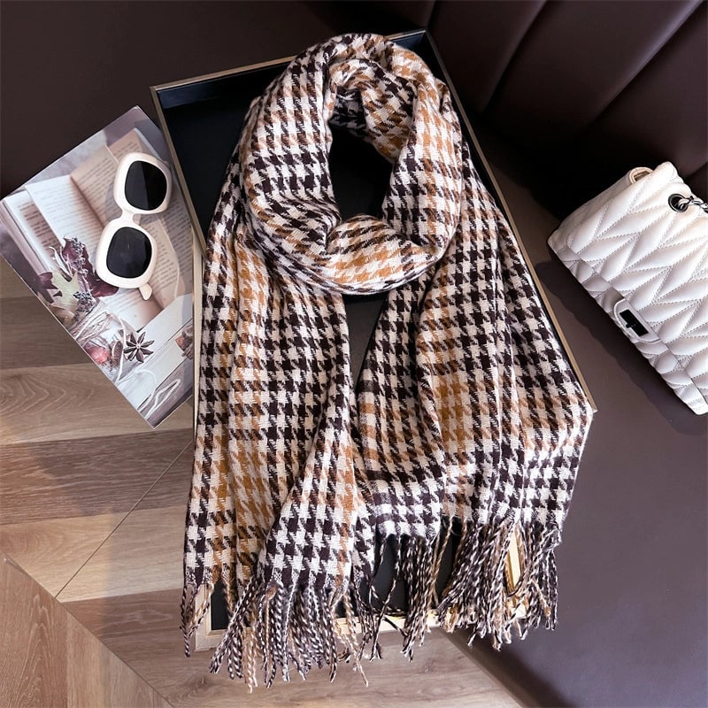 Unisex Business Basic Minimalist Tassel Imitation Cashmere Polyester Scarf