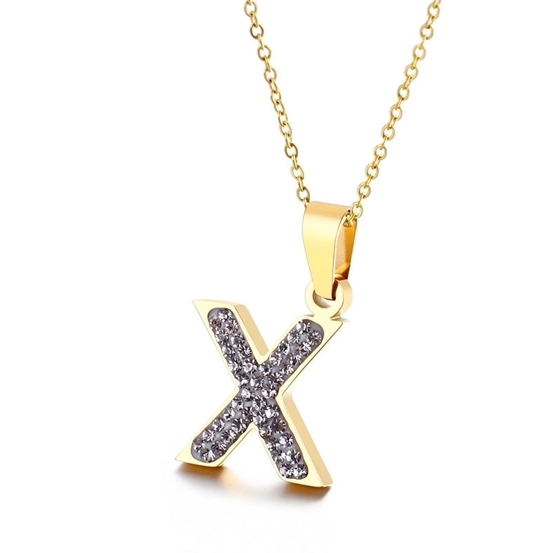 Titanium Steel 18K Gold Plated Fashion Plating Letter Necklace