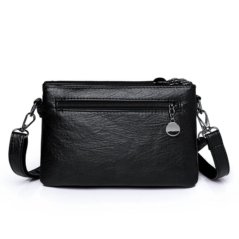Women's Small Pu Leather Solid Color Streetwear Square Zipper Shoulder Bag Crossbody Bag