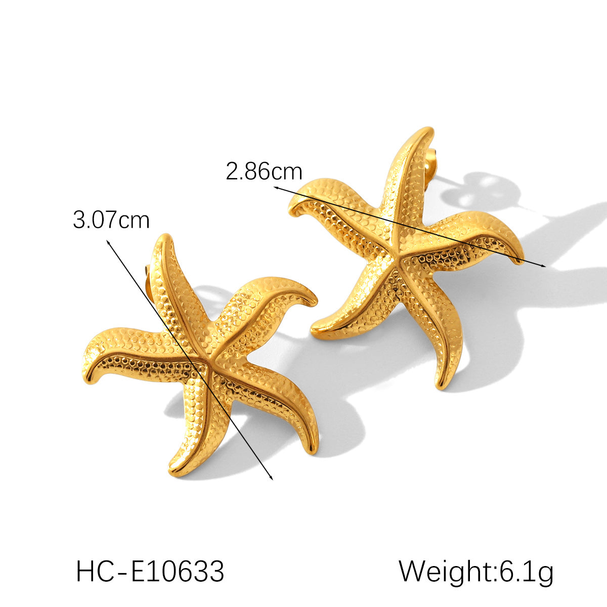 Ocean Style Stainless Steel Starfish Earrings For Women Fashion All-Match Star-Shaped Titanium Steel Earrings