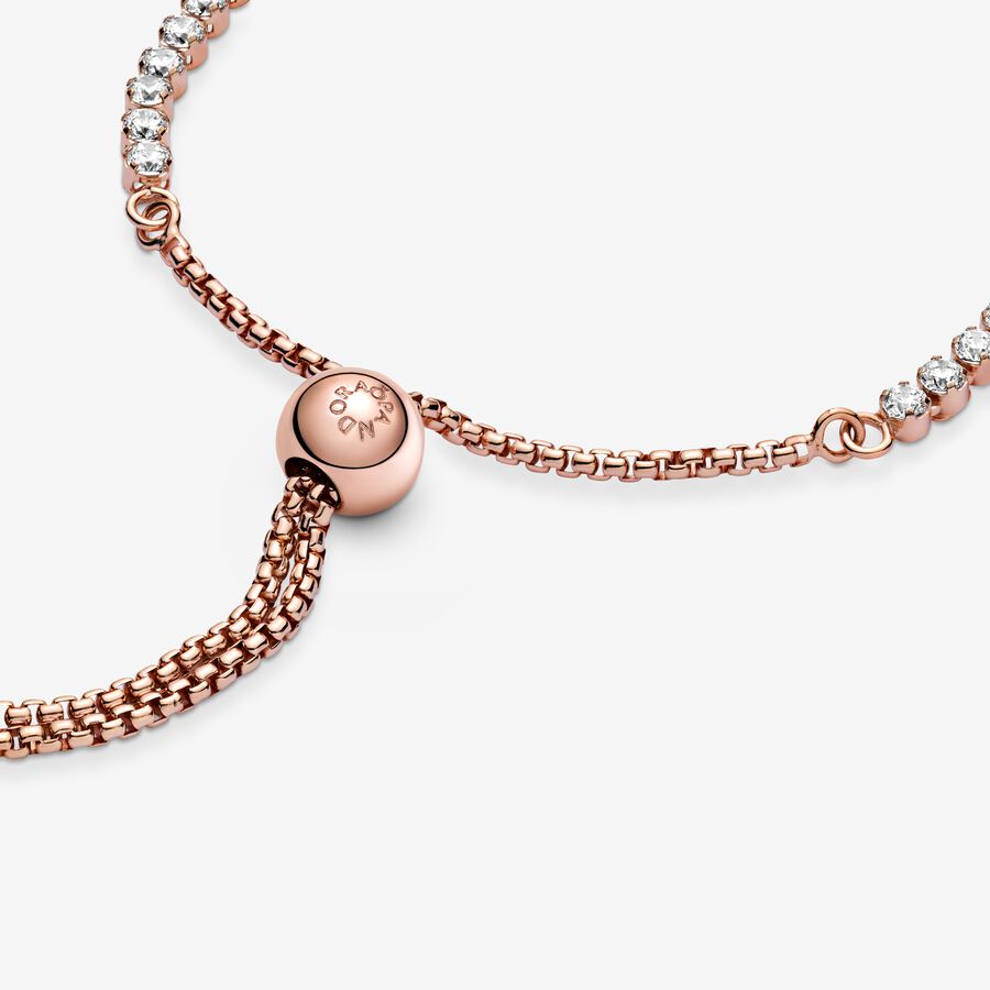 Rose Gold CZ Sparkling Strand Pandora Bracelet