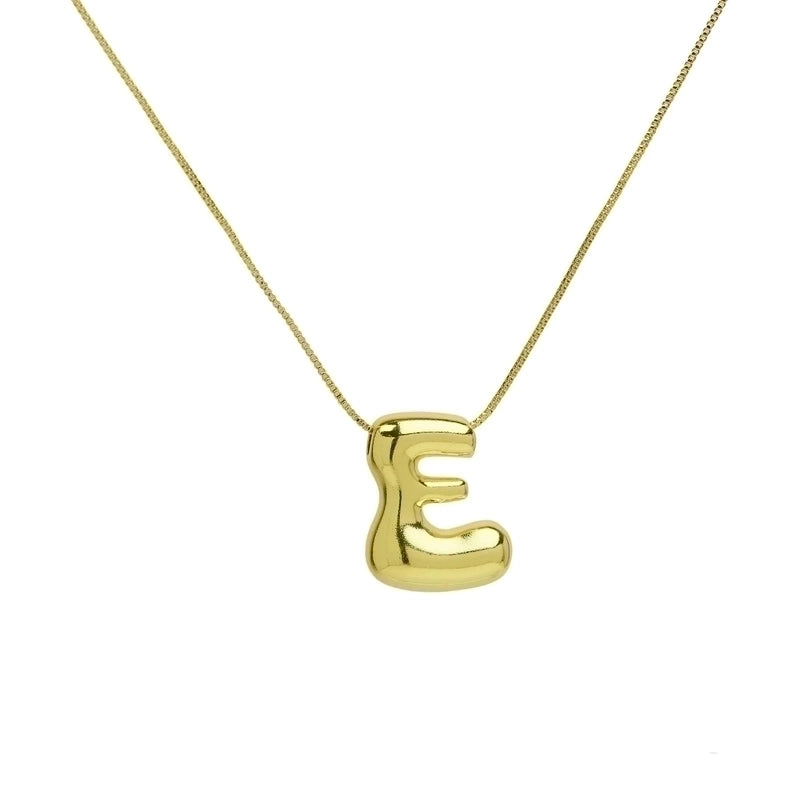 Copper 18K Gold Plated Minimalist Letter Plating Pendant Necklace