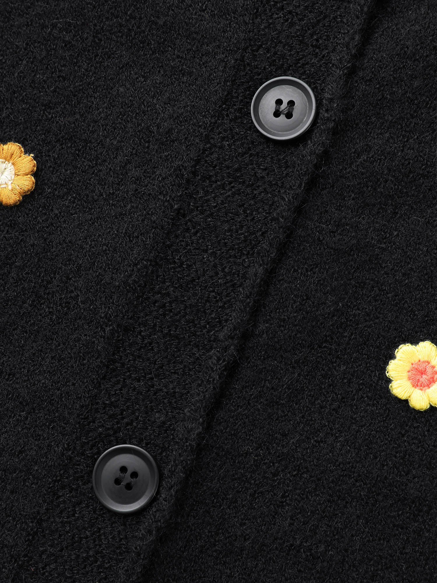 Stereo Flower Design Button Through Cardigan