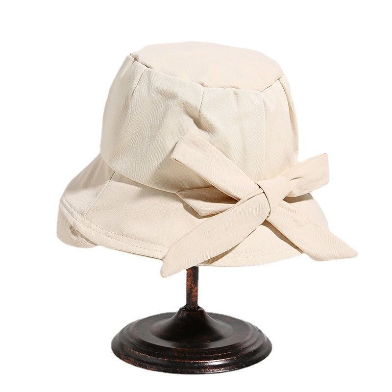 Women's Retro Minimalist Solid Color Curved Eaves Bucket Hat