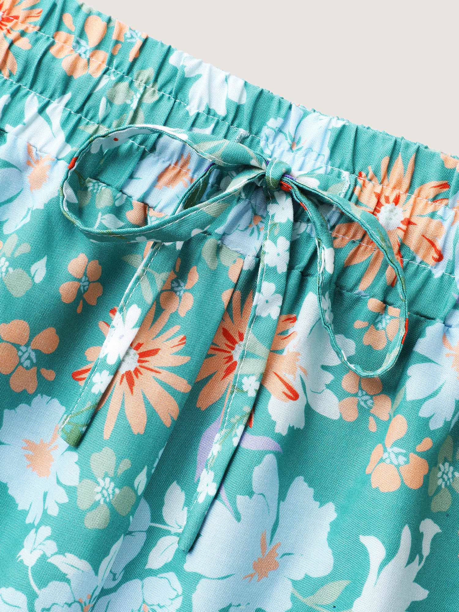 Breezy Floral Print Wide-Leg Pants
