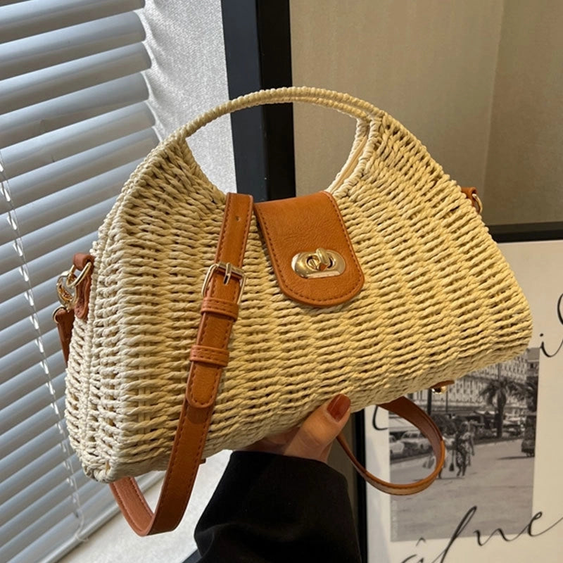 Women's All Seasons Straw Vacation Handbag
