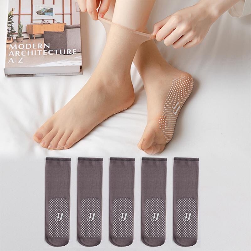 Invisible. Slip-resistant Crystal Silk Socks