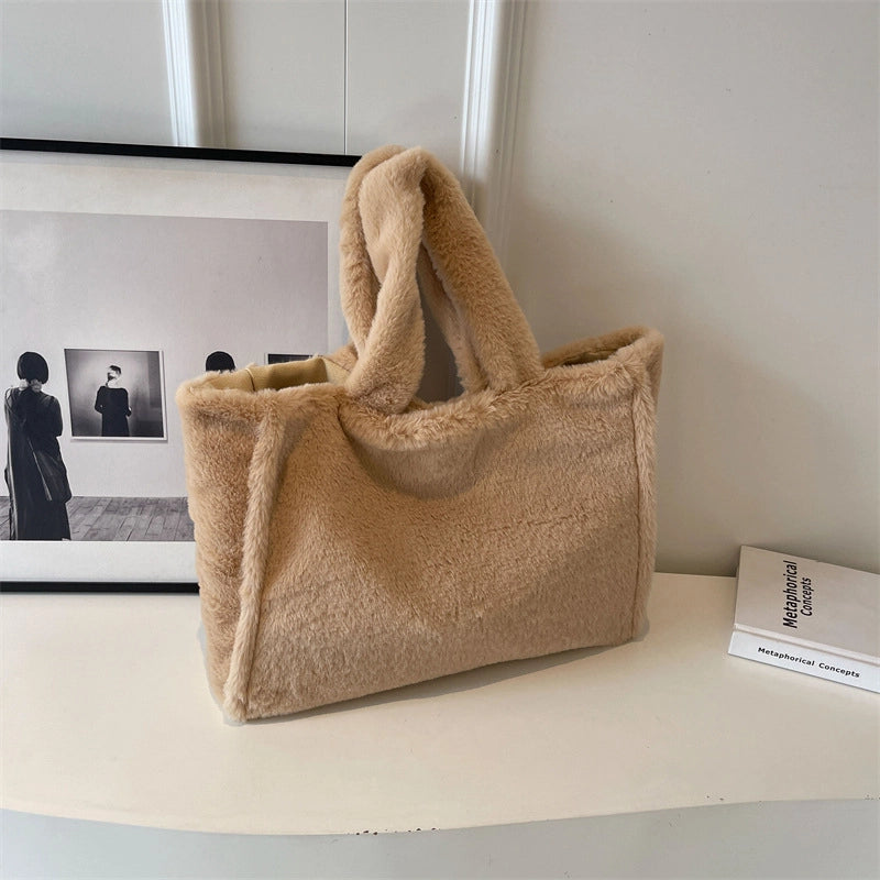 Winter New Fashion Casual Commuter Large Bag Handbags Simple Large Capacity Shoulder Tote Bag For Women