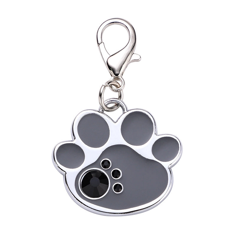 Modern Style Alloy Paw Print Pet Accessories Nameplate