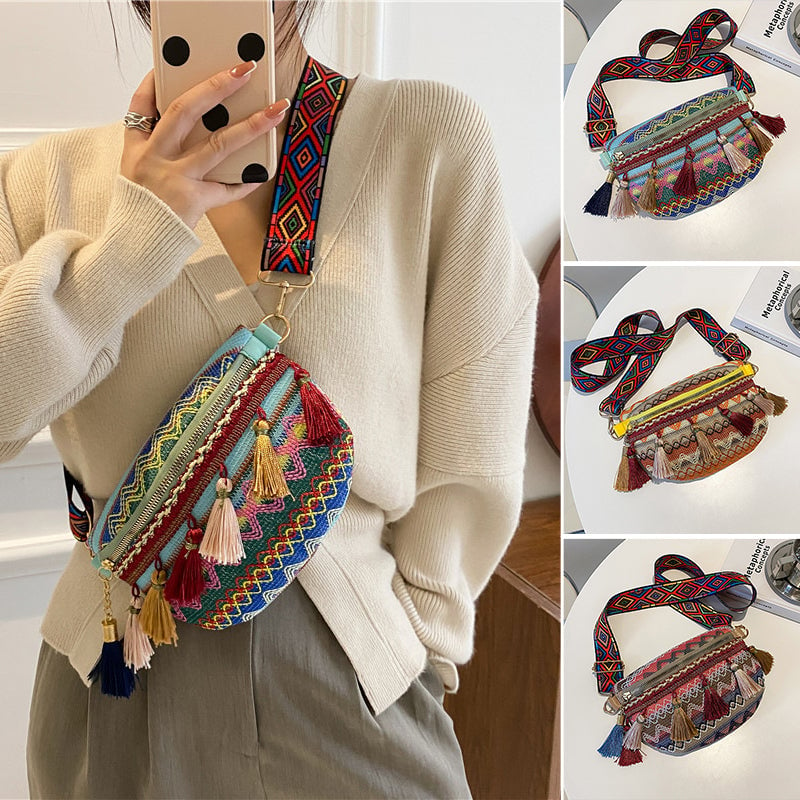 🔥BIGGEST SALE - 49% OFF🔥🔥Colorful Woven Waist/Shoulder Bag